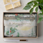 Vintage kerstvogels en Holly Winter Snow Tissuepapier (Geschenk)