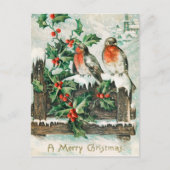 Vintage kerstvogels feestdagenkaart (Voorkant)