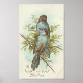 Vintage kerstvogels poster (Voorkant)