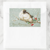 Vintage kerstvogels rechthoekige sticker (Tas)