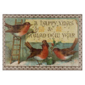 Vintage kerstvogels snijplank (Voorkant)