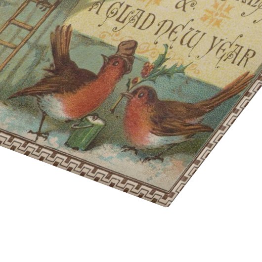 Vintage kerstvogels snijplank (Hoek)