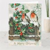 Vintage kerstvogels Vakantiekaart Kaart (Voorkant)