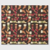 Vintage-kerstvoorraad | FEESTDAGEN Cadeaupapier (Vlak)