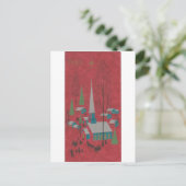 Vintage-kerstvrede Feestdagenkaart (Staand voorkant)