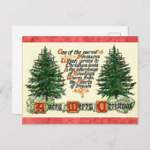 Vintage kerstvriendjesvriendschap groet briefkaart (Voorkant / Achterkant)