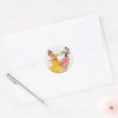 Vintage kerstvrouwen dansen (1900) ronde sticker (Envelop)