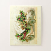 Vintage kerstwagen legpuzzel (Verticaal)