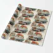 Vintage kerstwagen met Cadeaus Cadeaupapier (Uitgerold)