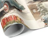 Vintage kerstwagen met Cadeaus Cadeaupapier (Rol Hoek)