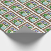 Vintage kerstwens cadeaupapier (Hoek)