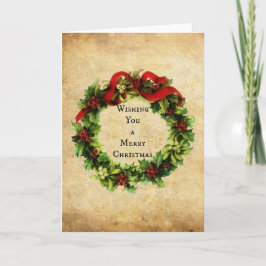 Vintage kerstwens feestdagen kaart