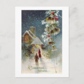 Vintage kerstwens feestdagenkaart (Voorkant)