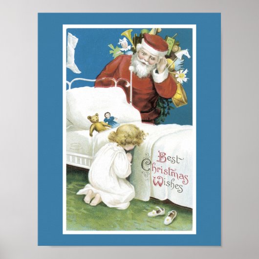 Vintage kerstwens poster (Voorkant)