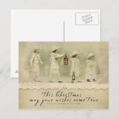 Vintage kerstwensen Briefkaart (Voorkant / Achterkant)