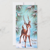 Vintage kerstwensen herten vakantie Kaart (Voorkant)