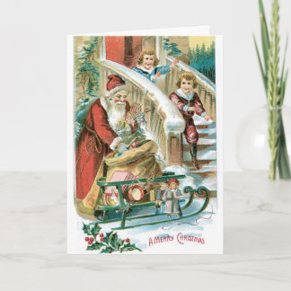 Vintage-kerstWenskaart Feestdagen Kaart