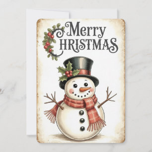 Vintage-kerstWenskaart Feestdagenkaart