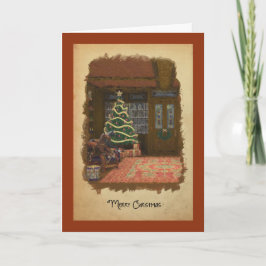 Vintage kerstwinkel Wenskaart Speelgoed Feestdagen Kaart