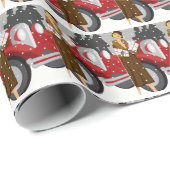Vintage kerstwinkelen in de sneeuw cadeaupapier (Rol Hoek)