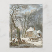 Vintage Kerstwinter Landschap Briefkaart (Voorkant)