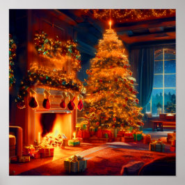 Vintage Kerstwinter Poster