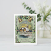 Vintage Kerstwinter Scene Feestdagenkaart (Staand voorkant)