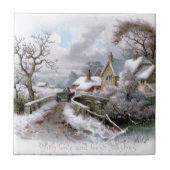 Vintage Kerstwinter Scene Tegeltje (Voorkant)
