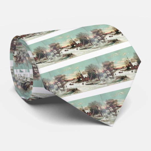 Vintage-kerstwinter Stropdas (Opgerold)