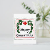 VINTAGE KERSTZEGEL KAART (Staand voorkant)