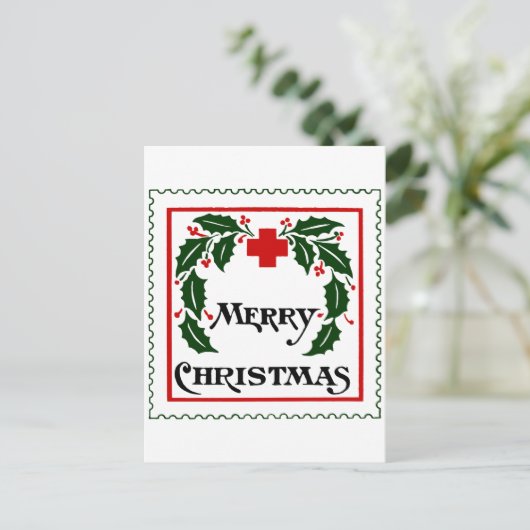 VINTAGE KERSTZEGEL KAART (Staand voorkant)