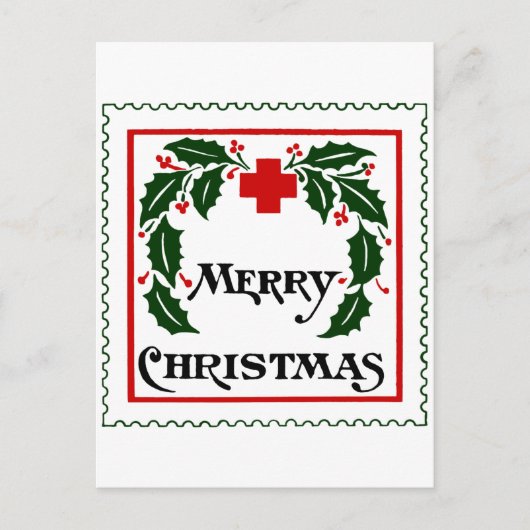 VINTAGE KERSTZEGEL KAART (Voorkant)