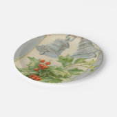 Vintage Kerstzilver Bells & Holly Papieren Bordje (Gekanteld)