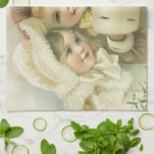 Vintage kerstzussen, Victoriaans kinderen Theedoek (Gevouwen)