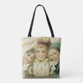 Vintage kerstzussen, Victoriaans kinderen Tote Bag (Achterkant)