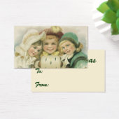 Vintage kerstzussen, Victoriaans kinderen Visitekaartje (Bureau)