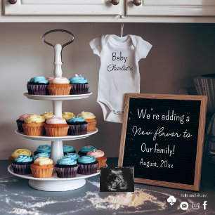 Vintage keuken Cupcake zwangerschapsaankondiging  Kaart