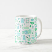 Vintage Keuken Mint en Teal Koffiemok (Voorkant rechts)