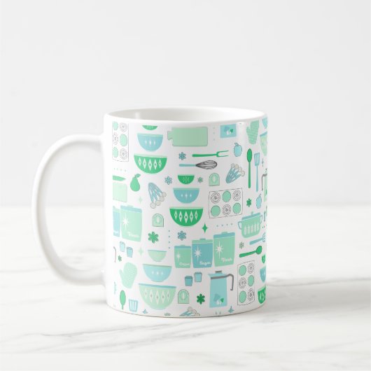 Vintage Keuken Mint en Teal Koffiemok (Links)