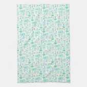 Vintage Keuken Mint en Teal Theedoek (Verticaal)