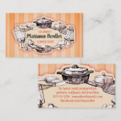 Vintage keukenchef visitekaartje (Voorkant / Achterkant)