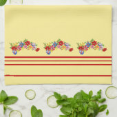Vintage keukenhanddoeken met Floral en Stripes (Gevouwen)