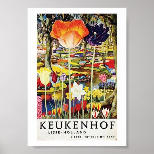 Vintage Keukenhof Holland Travel Poster (Voorkant)