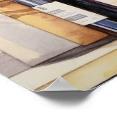 Vintage Keukenplank Wijnflessen Metselpotten Poster (Hoek)