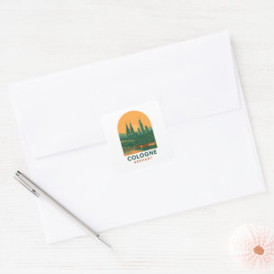 Vintage Keulen Duitsland Reizen – Retro Europese Vierkante Sticker