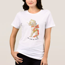 Vintage Kewpie Cupid My Aim Is True Valentijnsdag  Tri-Blend Shirt