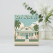 Vintage Key West FL Cottage Travel Briefkaart (Staand voorkant)