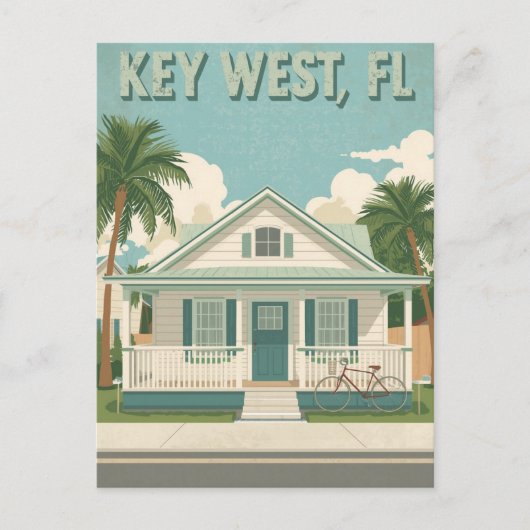 Vintage Key West FL Cottage Travel Briefkaart (Voorkant)