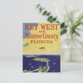 Vintage Key West Monroe County Florida Briefkaart (Staand voorkant)