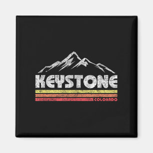 Vintage Keystone Colorado Retro Mountainbike Skiën Magneet